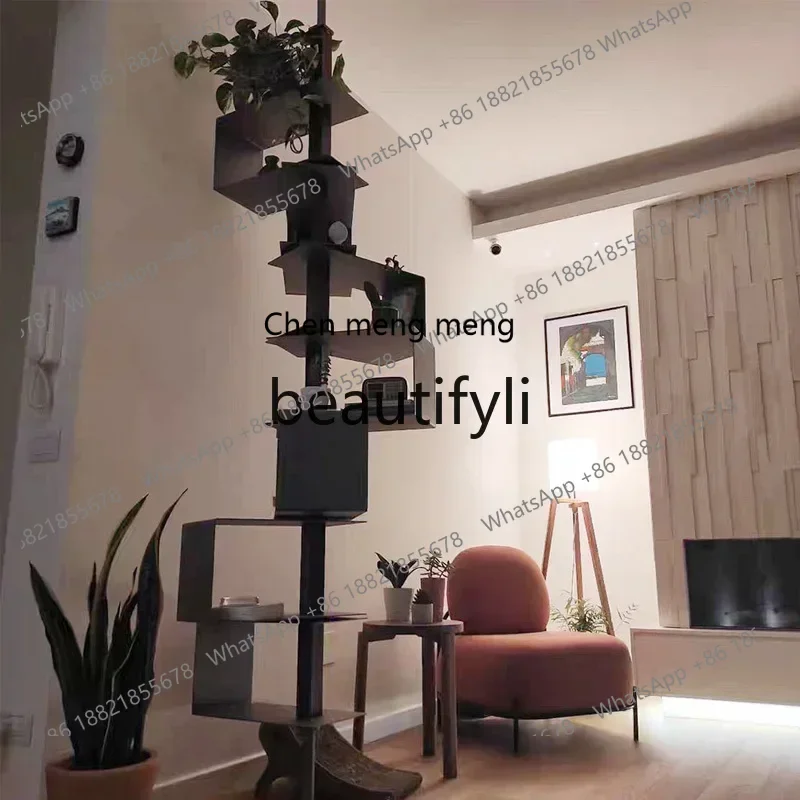 X Minimalist Bookshelf Rotating Bookcase Display Home Partition Entrance Multi-layer Metal Storage Rack