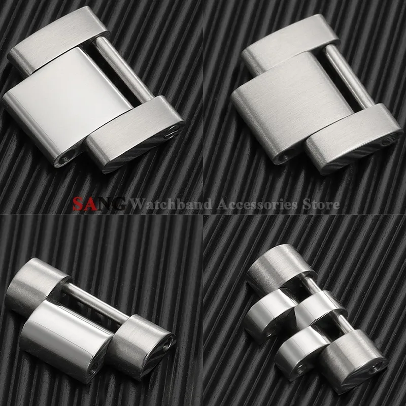 16*8/16*9mm Stainless Steel Extension Link for Rolex Green Water Ghost  for Oyster Jubilee Metal Strap Watch Band Link Accessory