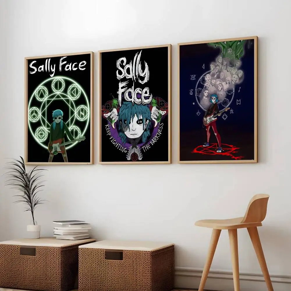 Horror Mystery Game S-Sally F-Face Art Poster art painting sticker with prints Home bedroom living room decoration gift