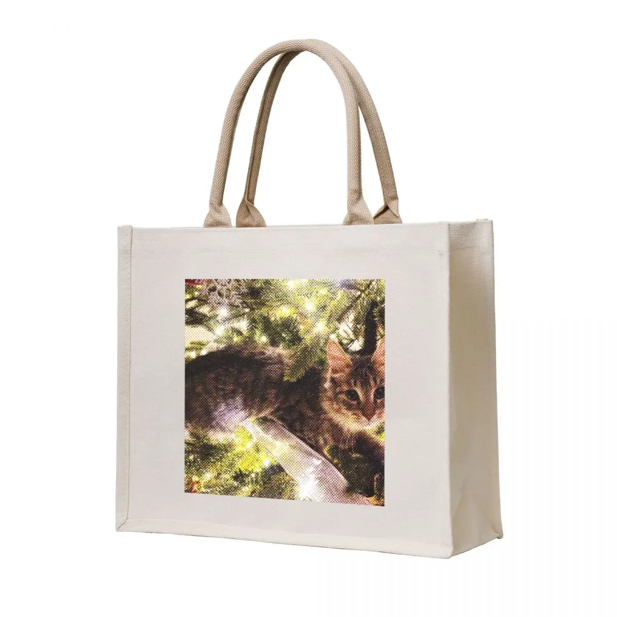 

Merry Catmas Tote Bag Reusable bags shopping bag logo free delivery bags shopper bag women canvas