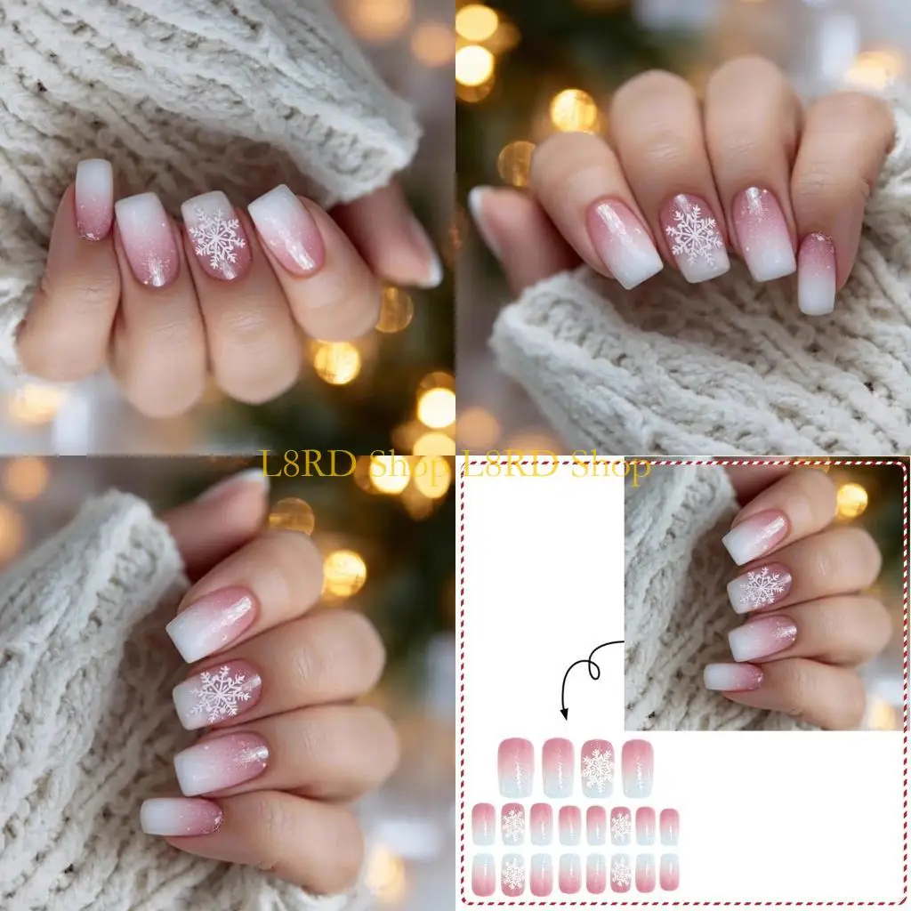 L8RD 24Pieces Christmas Themed Snowflake Fake NonToxic for Sensitive Skin