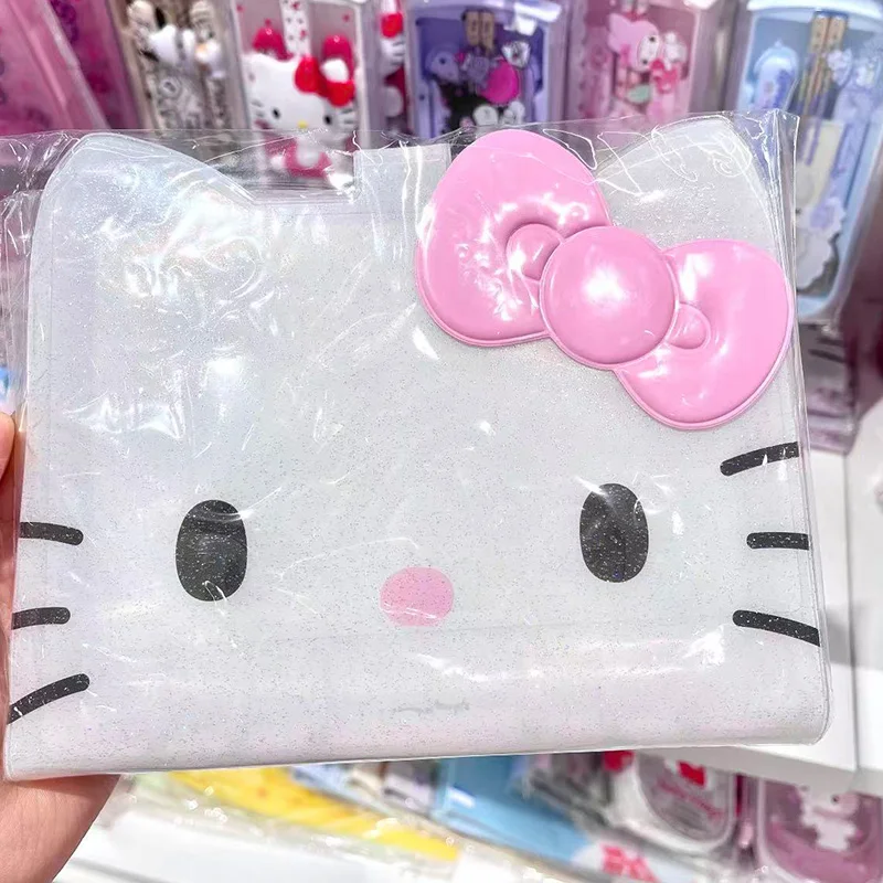 

Japanese Style Cute Hello Kitty A6 Loose Leaf Binder Cartoon Sweet Pink Scrapbook Student Diy Sticker Storage Clip Girl Gift Toy