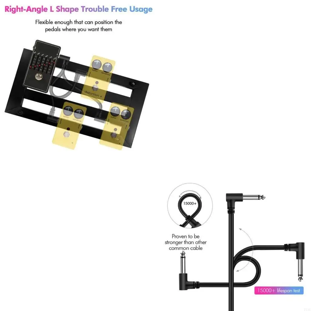 Guitar Effect Pedal Cable 11.8Inch Connectors Space Saving Designing Anti-Noise 2/4PCS 77JC