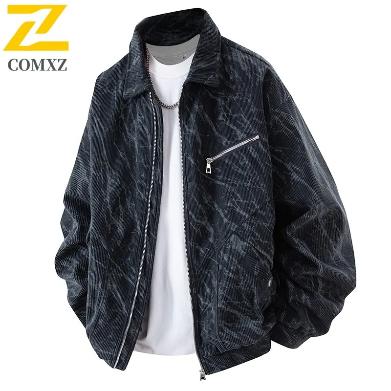 

COMXZ Men Jacket Multi Pocket Outdoor Camping Wear Resistant Coat Casual Hiking Turndown Collar Windproof Autumn Garment