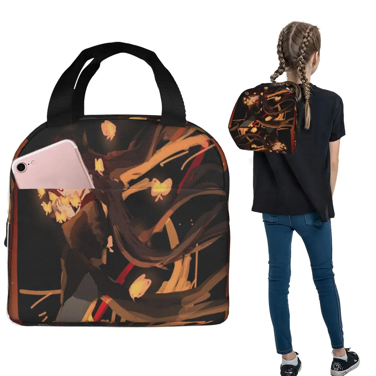 

Fragrance In Thaw Genshin Impact Game Lunch Bags Insulated Bento Box Portable Lunch Tote Picnic Bags for Woman Girl Office