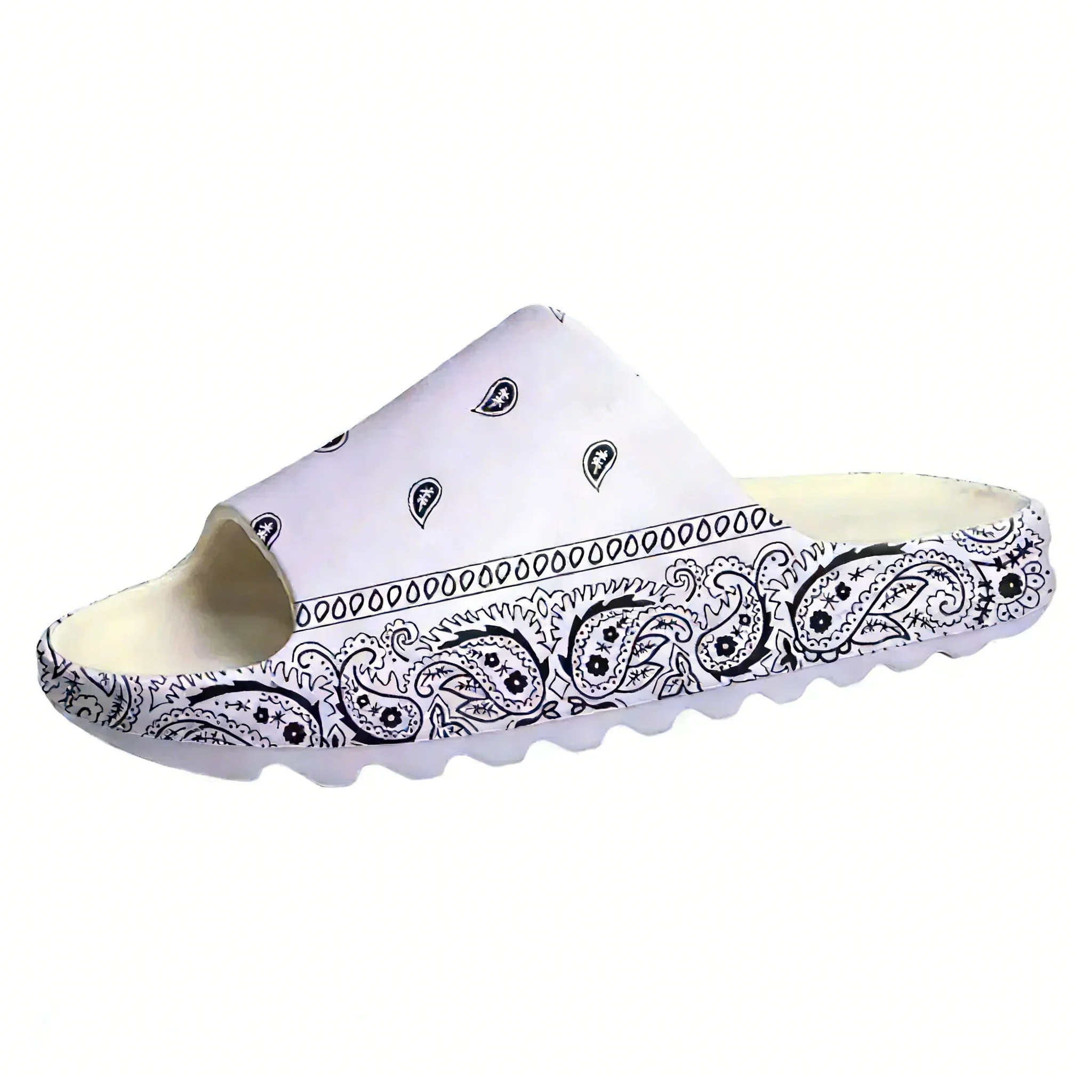Bandana Paisley Soft Sole Sllipers Home Clogs Black White Blue Step On Water Shoes Mens Womens Step in Custom Sandals
