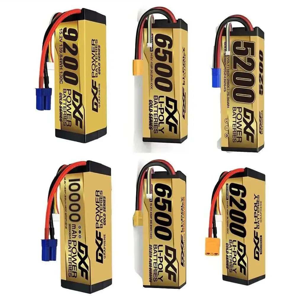 DXF 4S Lipo 6500mAh 14,8V 15,2V Akku Gold Version Racing Series Hardcase für RC Auto Truck Evader BX Truggy 1/8 Buggy