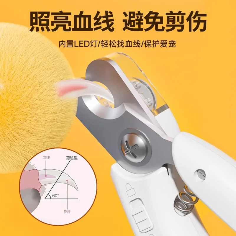 2‑in‑1 Pet Nail Clipper Grinder with LED Light Trimmer File Tool for Cats Dogs Rabbits Small Breeds Pet Grooming Supplies