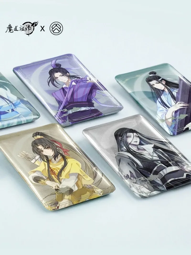 Oficjalny Anime arcymistrz demonicznej uprawy Wei WuXian Lan WangJi Cosplay broszka blacha kwadratowa kolekcja medalów prezent