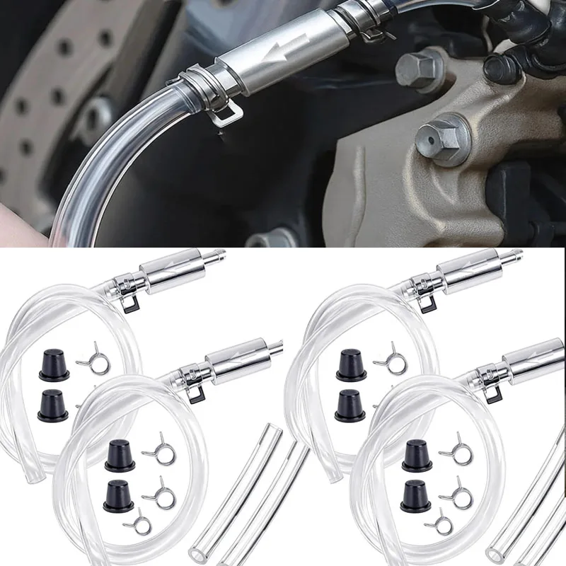 NEW Brake Fluid Bleeder Hose with One-Way Non-Return Check Valve Auto Car Vehicle Motorcycle Brake Bleeder Hose Kit with Clamps
