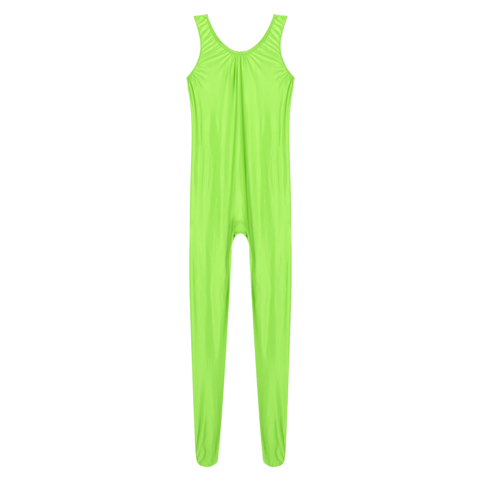 Damen-Badeanzug Zentai-Jumpsuit Lingerie Ganzkörper-Bodysuit Sport Fitness Footed Unitard Einfarbig Rundhals-Bodystocking – Detail 31