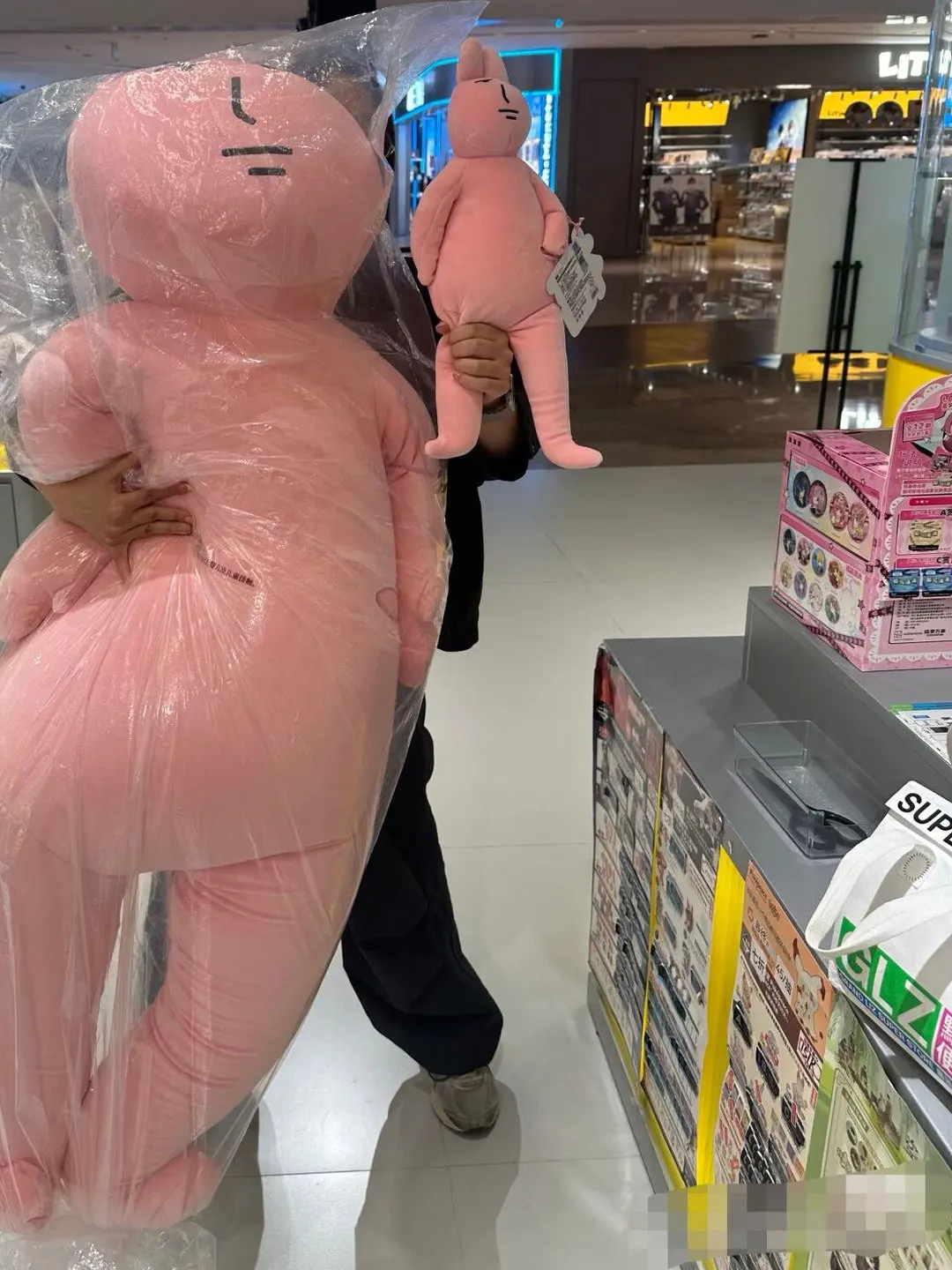 

Очаровательная розовая плюшевая игрушка-кролик, длинная подушка, подарок на день рождения для женщин, очень большой размер, забавная мягкая игрушка-кролик, розовый кролик