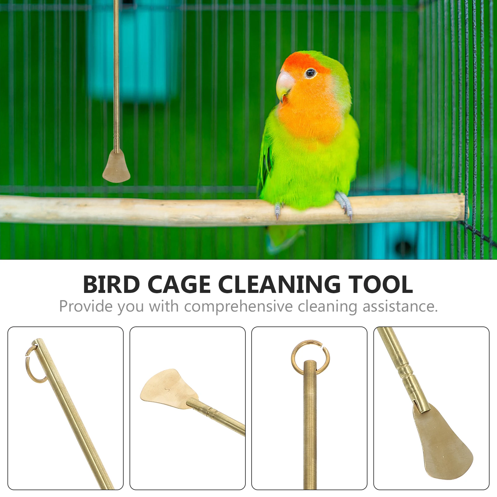 

Bird Tool Poop Remover Fecal Bird Pet Cage Residue Wiper Pet Cage Cleaner Long H Cleaner Guano Tool