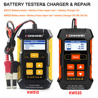 KONNWEI KW510 Full Auto 12V 5A Cars Battery Tester Pulse Repair Tools KW520 12V 10A 24V 5A Automatic Car Truck Battery Tester