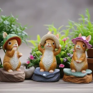 

Cute Rabbit Garden Figurine Outdoor Yard Decor Resin Bunny Ornament Creative Desktop Sculpture For Patio Landscaping