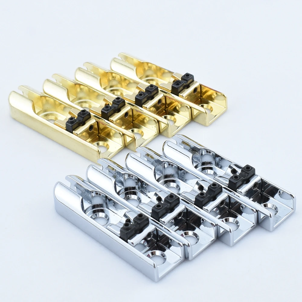 1 Set Chrome/Gold Single-String Bass Bridge With Lock Down For 4 Strings Electric Bass