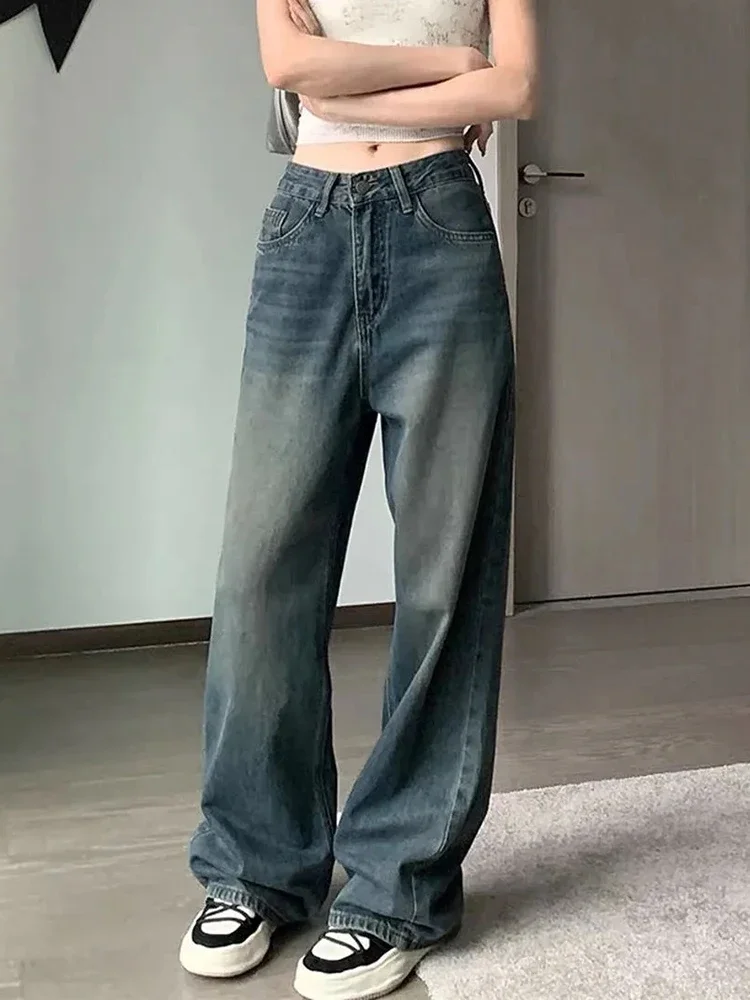 

Gidyq Y2K Wide Leg Jeans Women Vintage Streetwear Washed Baggy Denim Pants Female 90S All Match High Waist Straight Trousers