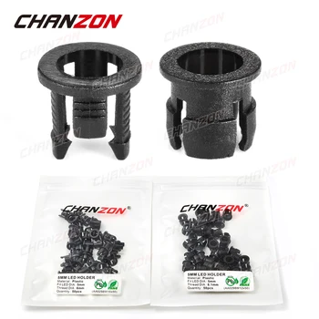 5mm suporte de led soquete clipe moldura diodo emissor de luz base da lâmpada capa plástico display montagem painel blub fio pré-wired copo caso