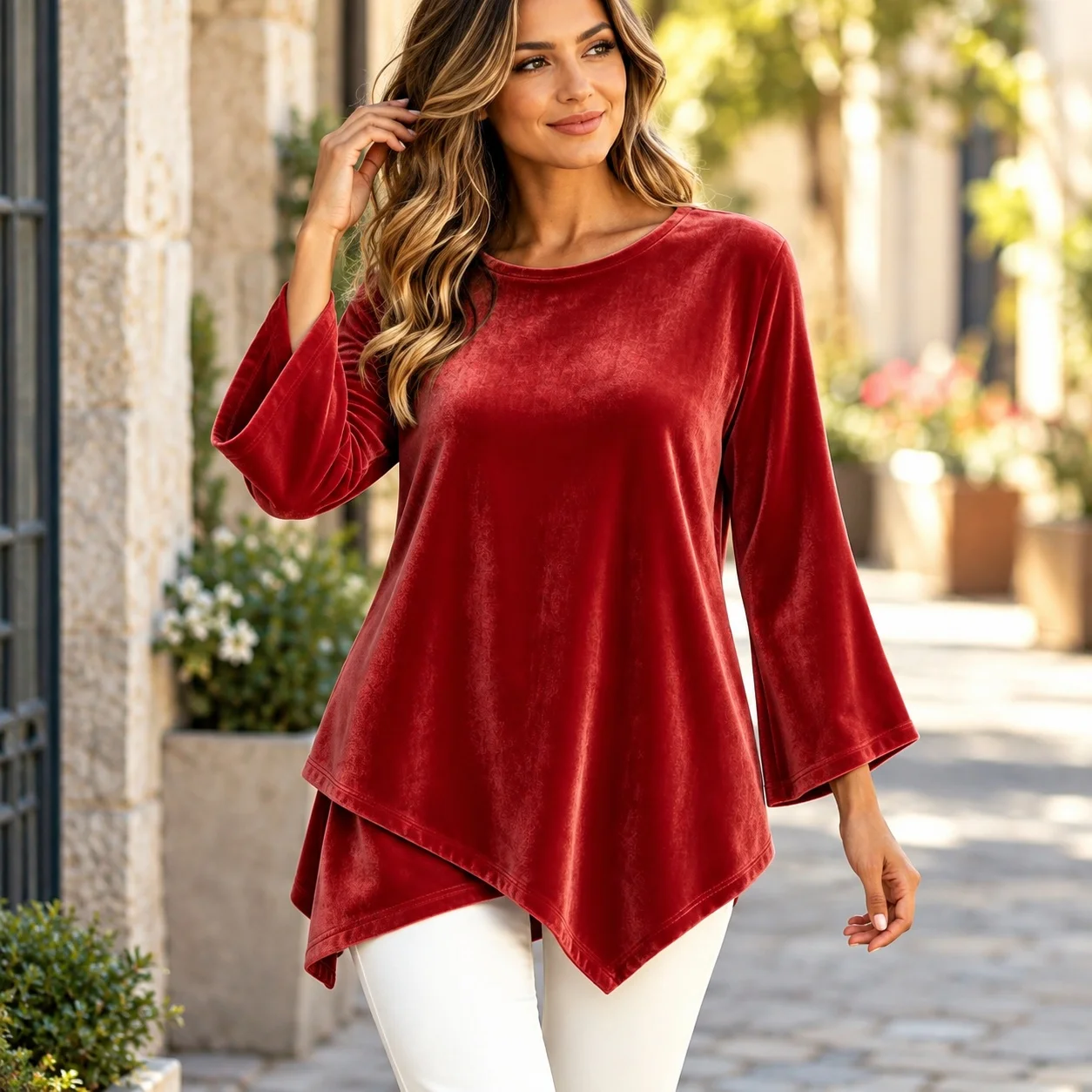 Long Sleeve Round Neck T Shirt Mid Length Japanese Korean Casual with Regular Fit T Shirts Patchwork Autumn Daily for Women