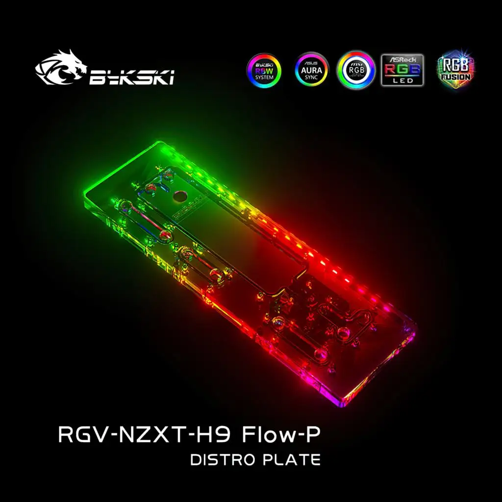 Bykski Water Cooling RGB Reservoir Tank Distro Plate for NZXT H9 FIow-P RGV-NZXT-H9 FIow-P