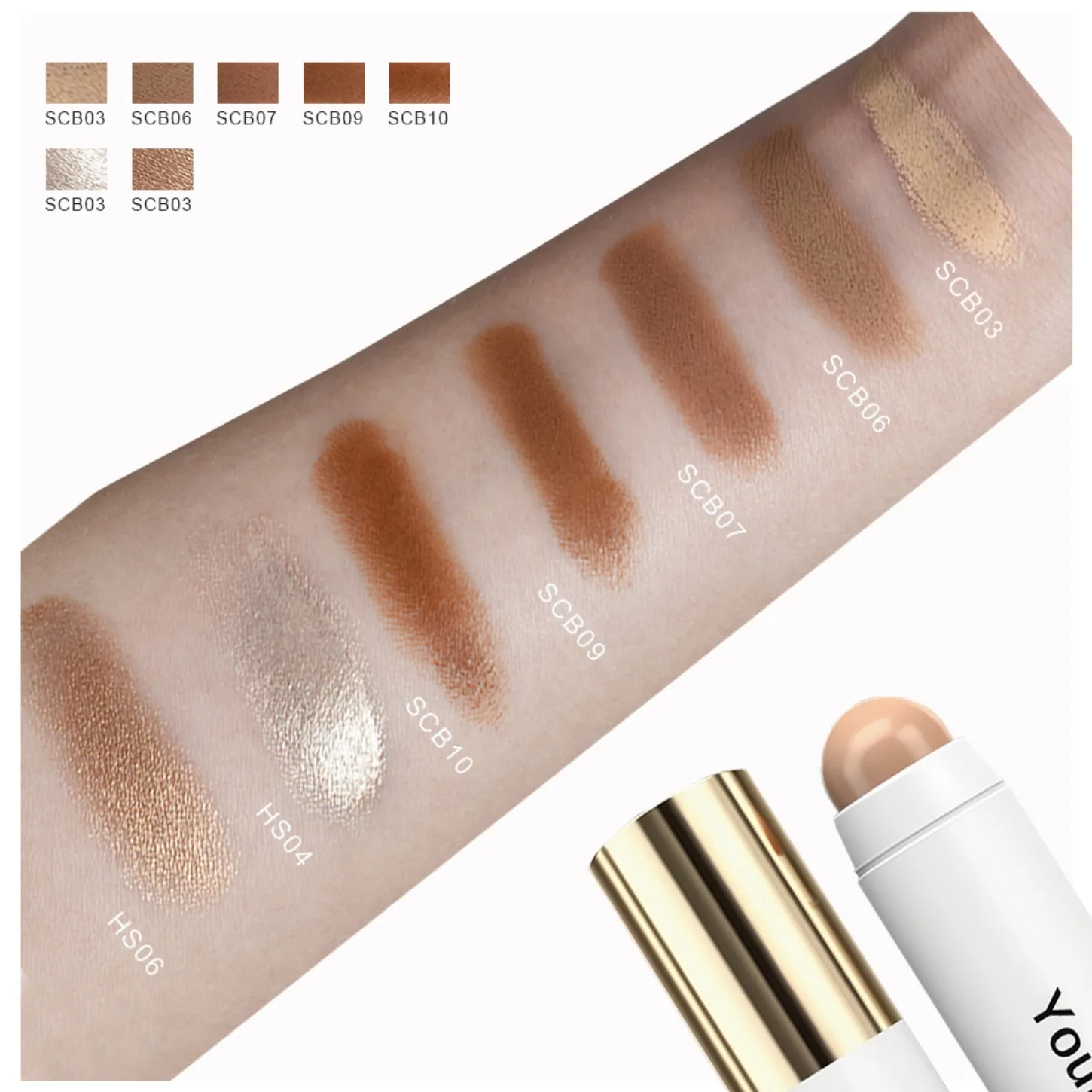 Private Label Custom Logo Vegan Wholesale Makeup Face Contour Stick Highlighter Concealer Natural Shading Sculpting Blusher