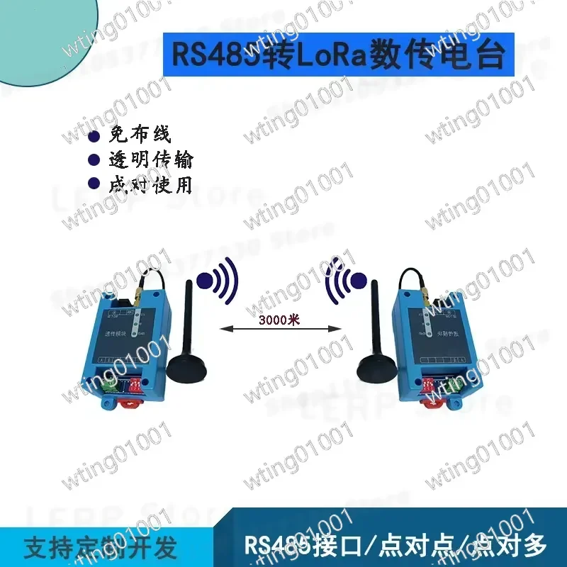 for RS485 Serial to 433MHz Wireless Modem Long Range Transparent Bridge Secure Encrypted Data Relay Module Industrial IoT