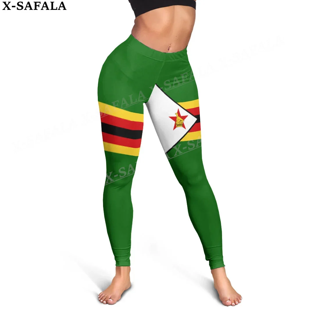 Zimbabwe Coat Of Arms Love Country Leggings 3D Print Women Yoga Girl Stretch GYM Slim High Waist Legging Summer Sports-1