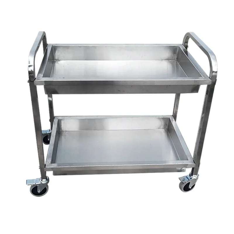 

Restaurant Hotel Hand Push Food Delivery Cart Wine Cart Stall Mobile Bowl Collection Cart Can be Customized