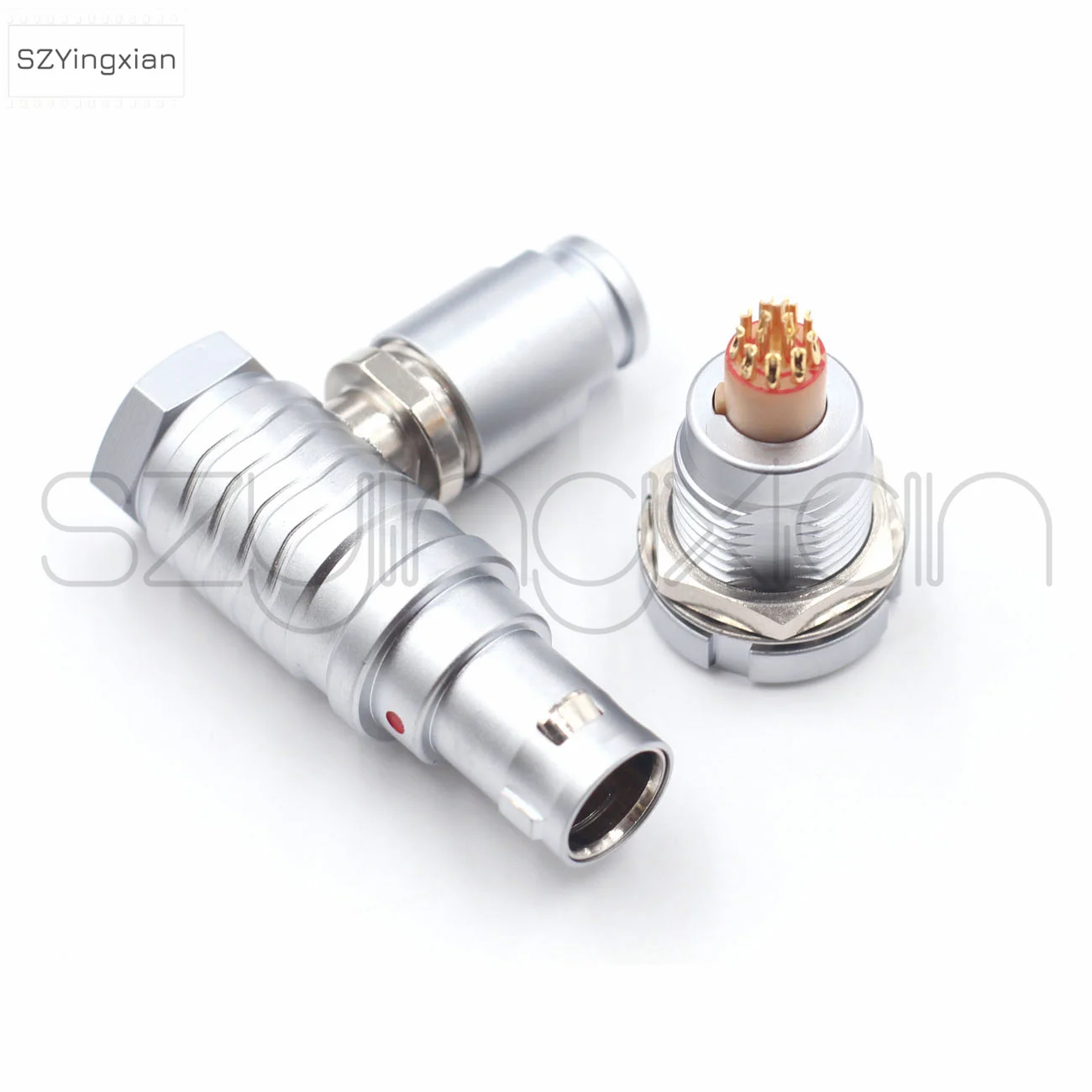 90 Degree Metal Circular Beauty Device Connector FHG/ECG EGG Socket 1B 12-Pin Push-Pull Self-Locking Right Angle Plug