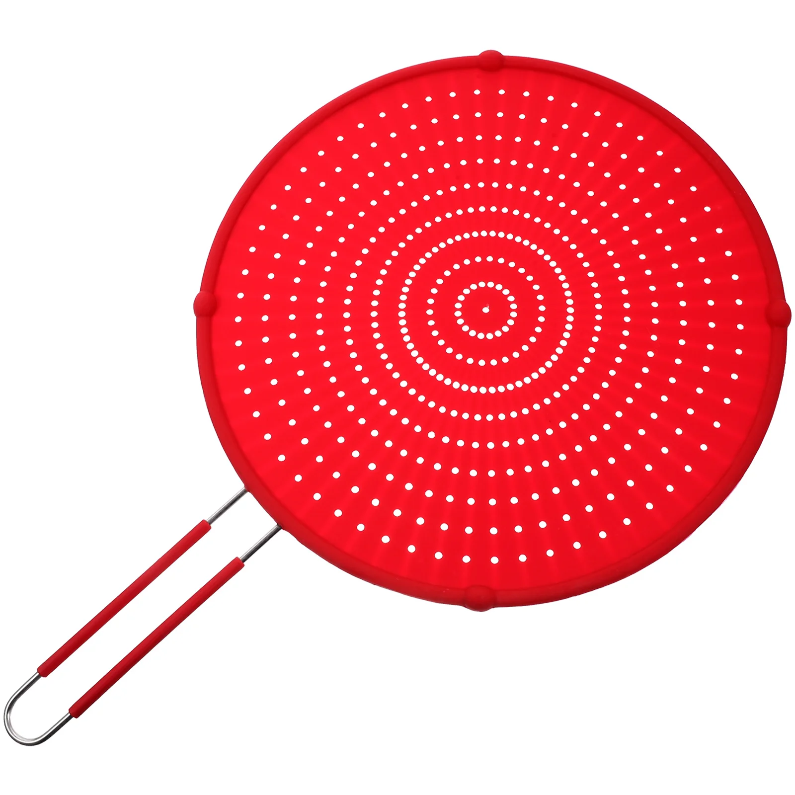 

1pc Stainless Steel Anti Oil Splashing Cover Frying Pan Oil Guard Handle Mesh Pot Lid Easy Clean Space Saving Kitchen