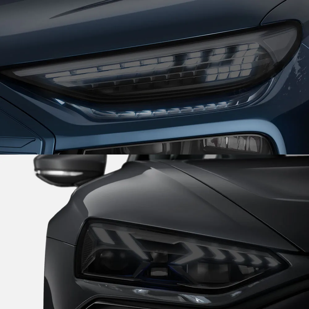 

Защитная пленка из ТПУ для фар Audi Q6 e-tron, RS e-tron, SQ2, SQ5, дымчато-черная, глянцевая, предварительно вырезанная, антицарапийная, виниловая пленка PPF