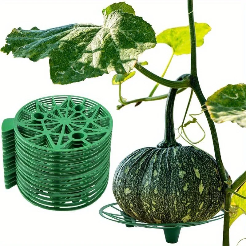 

‌ 20pcs Green PP Melon Supports - Reusable Trellis Cages for Watermelon, Pumpkin, Strawberry - Prevent Ground Rot, Durable