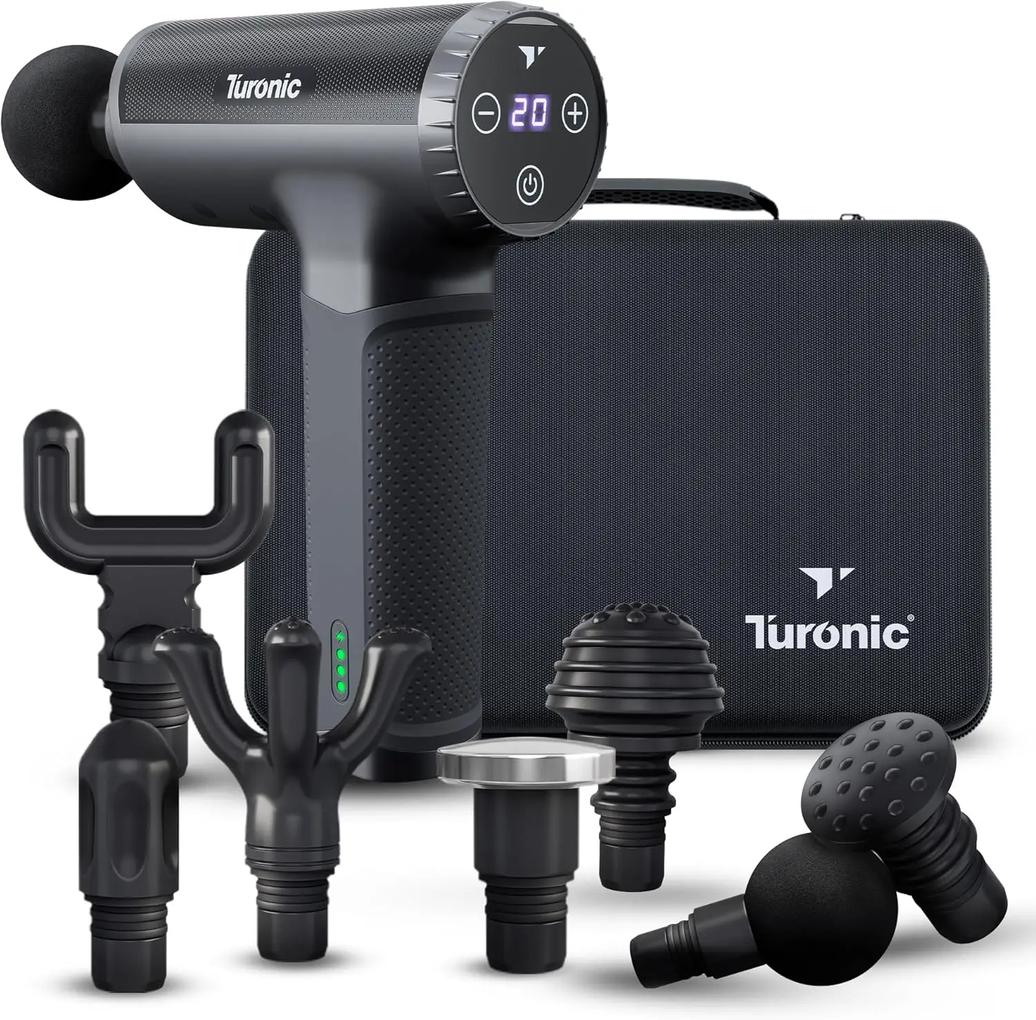 Deep Tissue Percussion Massage Gun, 20 Speeds, 7 Heads, Quiet & Portable, Cordless, for Athletes & Personal Use, Shoulder, Foot, Back