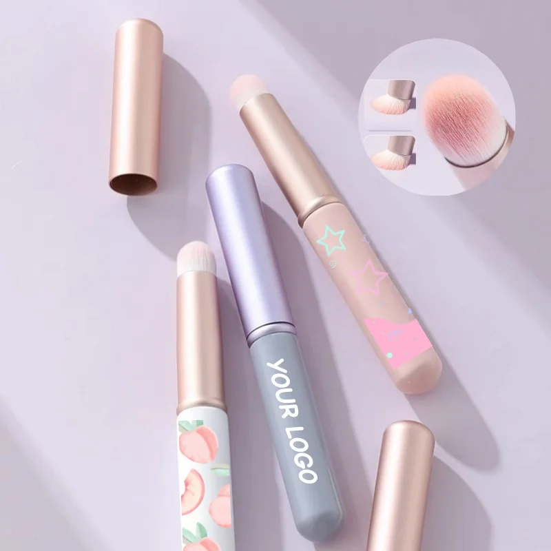 【Logo Custom】50Pcs Customized Multi-color Wooden Handle with Cover Makeup Brush Wholesale Small Batch Customization Factory