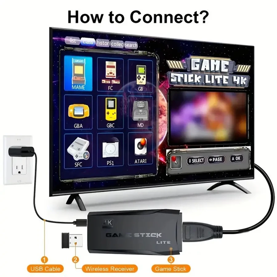 4K HD فيديو ذاكرة صغيرة عصا التوصيل والتشغيل محاكاة الحنين الكلاسيكية الرجعية لعبة وحدة التحكم للهدايا #4