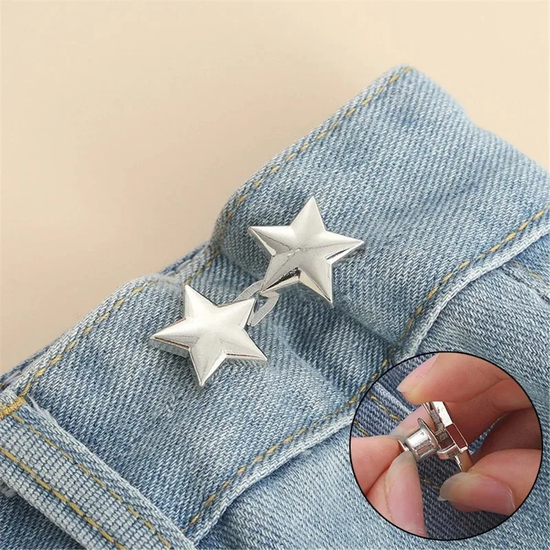 1pc Jeans Button Adjustable Clips for Pant Skirts Waist Tightener Buckle Snap Button Adjuster Pants Pin Retractable Button New