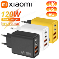 Xiaomi 120W Fast Charger 3.0 Quick Charge Muti Total 4 Port USB Type C PD Mobile Phone Wall Adapter For iPhone 16 Samsung Xiaomi