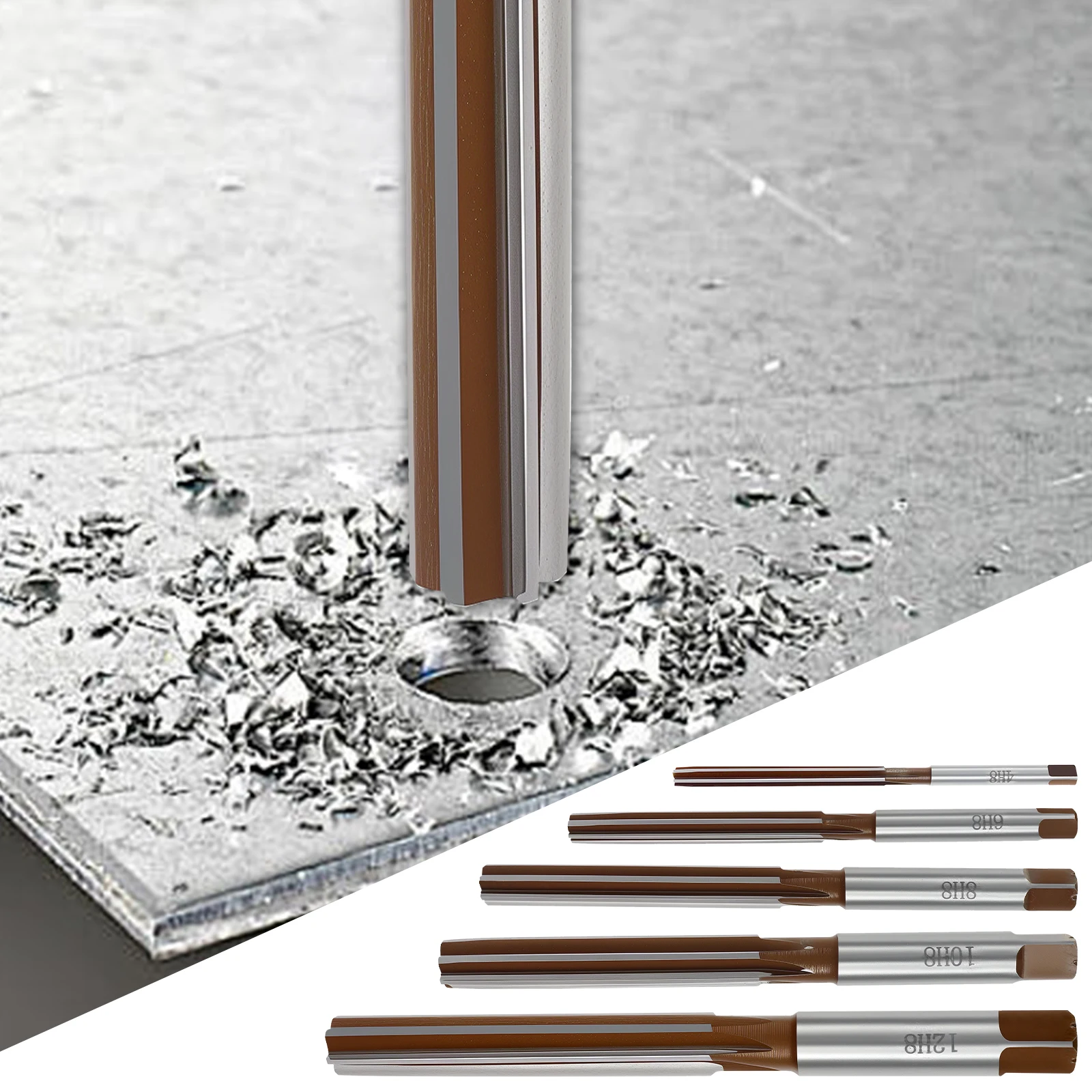 

5 шт., набор ручных разверток из легированной стали, прецизионная ручная развертка, износостойкая прямая фрезерная канавка, режущий инструмент для дерева, пластика