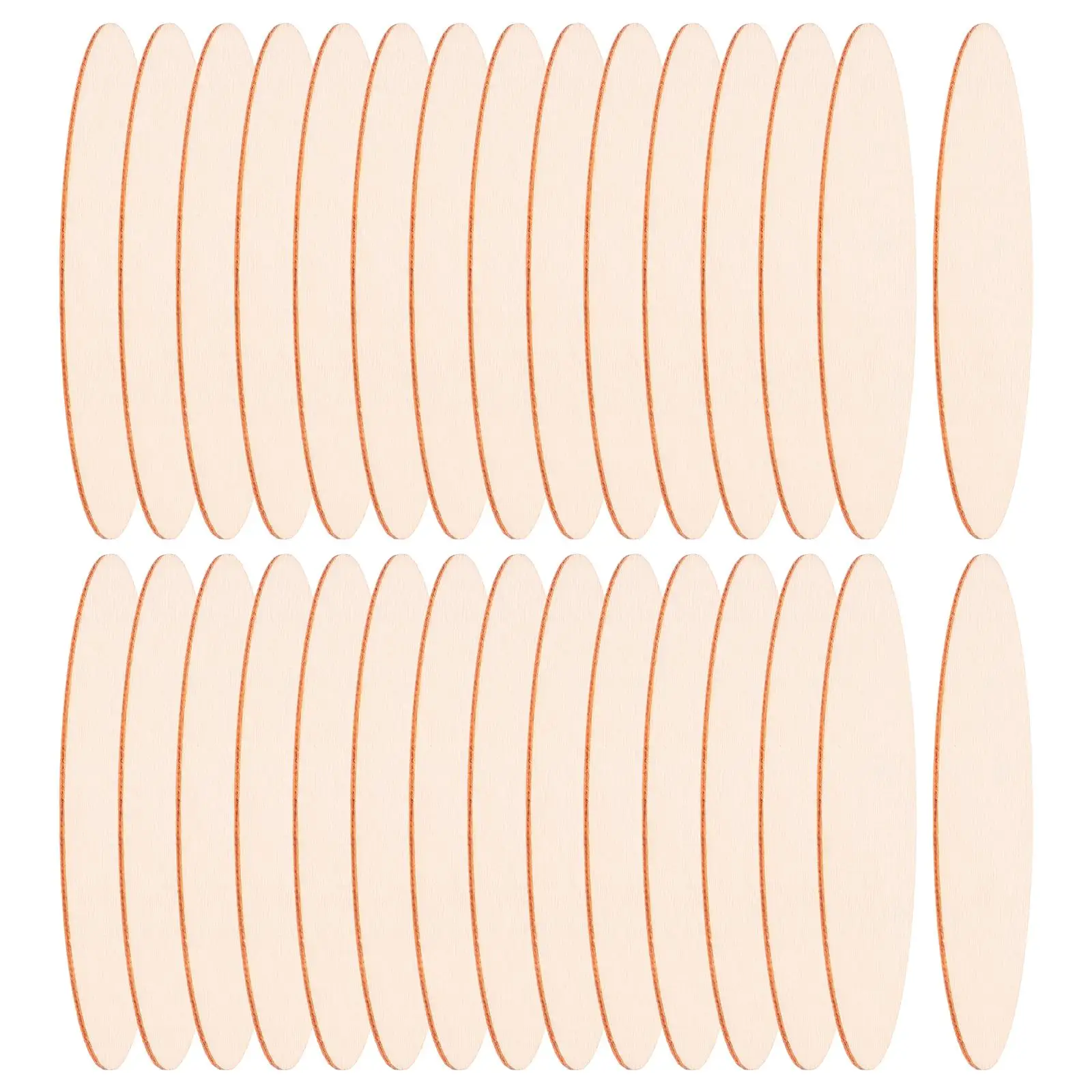 

30 Pcs Oval Wood Chips Huge Pencil Scratch Cards Teaching Supplies Tile Scraps Round with Hole