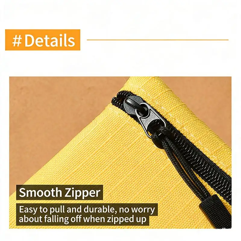 Zippered Canvas Coin Purse Mini Key Storage Pouch Simple Change Holder for School Office Travel