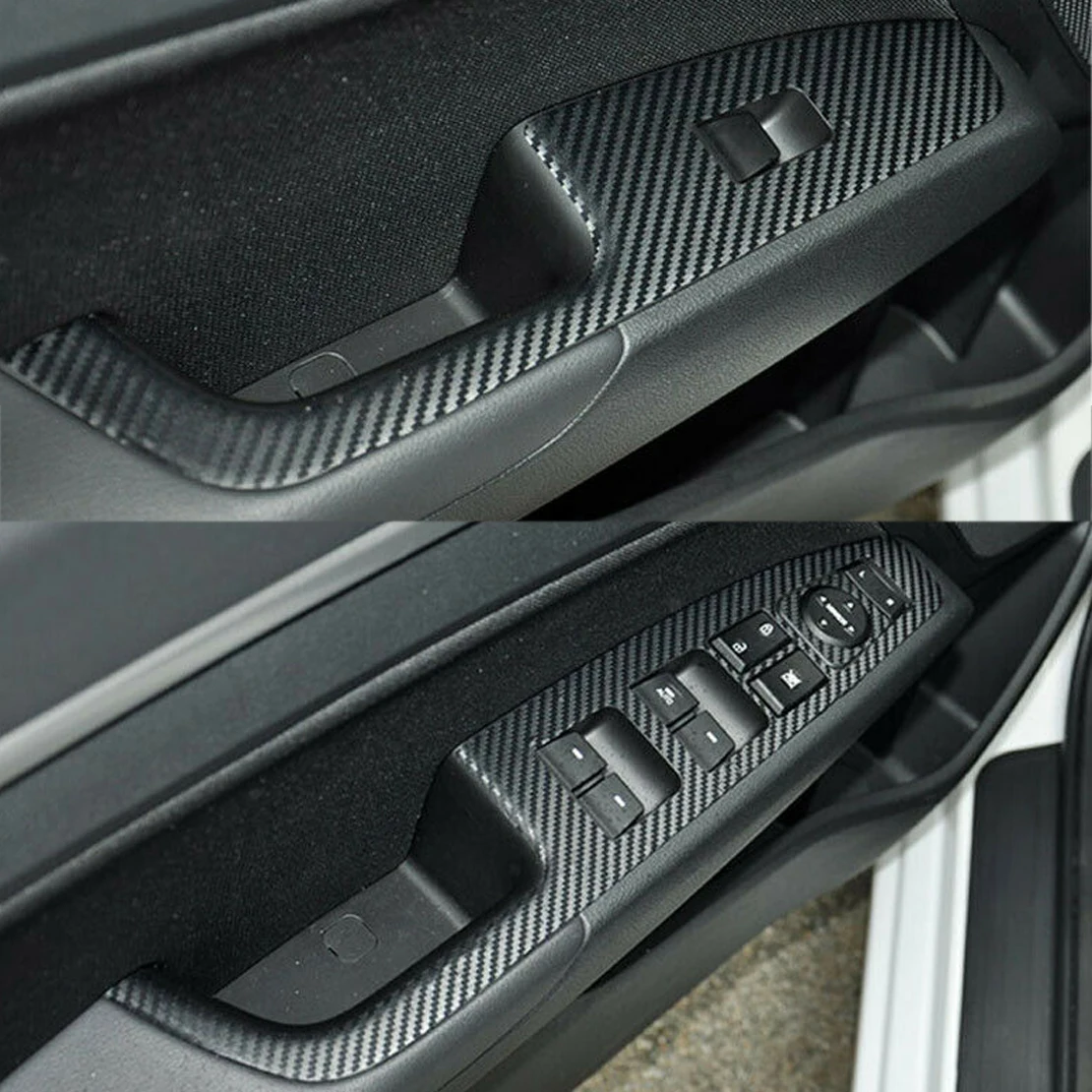 4 teile/satz Carbon Faser Stil Vinyl Tür Fensterheber Schalter Panel Abdeckung Trim Aufkleber Fit für Hyundai Elantra 2017-2019 2020 LHD – Detail 12