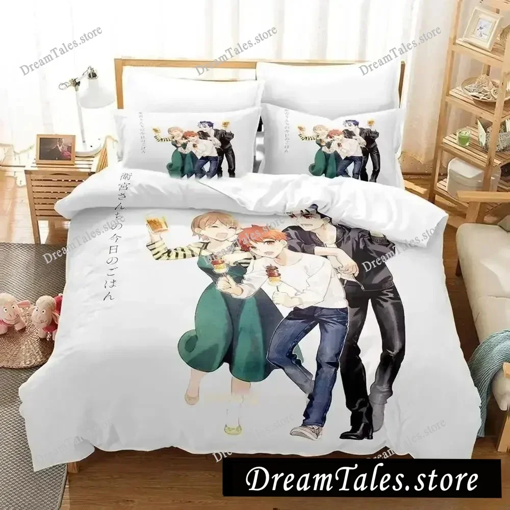 Anime Todays Menu for The Emiya Family Saber Bedding Set,Duvet Cover Bed Set Quilt Cover,King Queen Twin Size Boys Girls Adults7