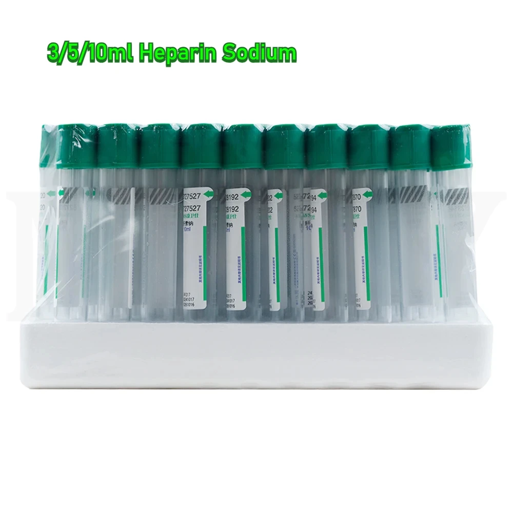 10ml 100Pcs Pet Animals Lab Vacuum Blood Collection Tubes Heparin Sodium Coagulation Blood Collecting Tube Veterinary Supplies