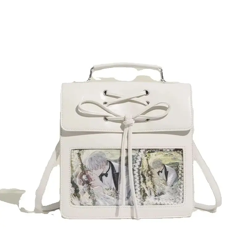 Ita Bag Strap Solid Fashion Backpacks Woman Itabag Japanese Backpacks Jk Badge Holder Bag Idol Photo Display Bag College Style