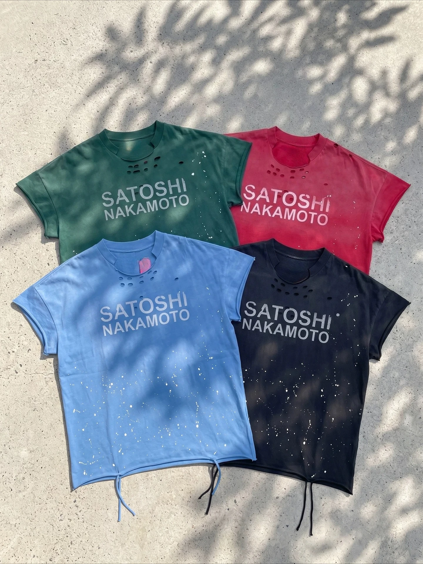 Yao Fashion 27SS SATOSHI New Vintage Tops Summer Tops Outdoor Hip Hop Tee Streetwear Old Washed Casual Cooton T-shirt for Men