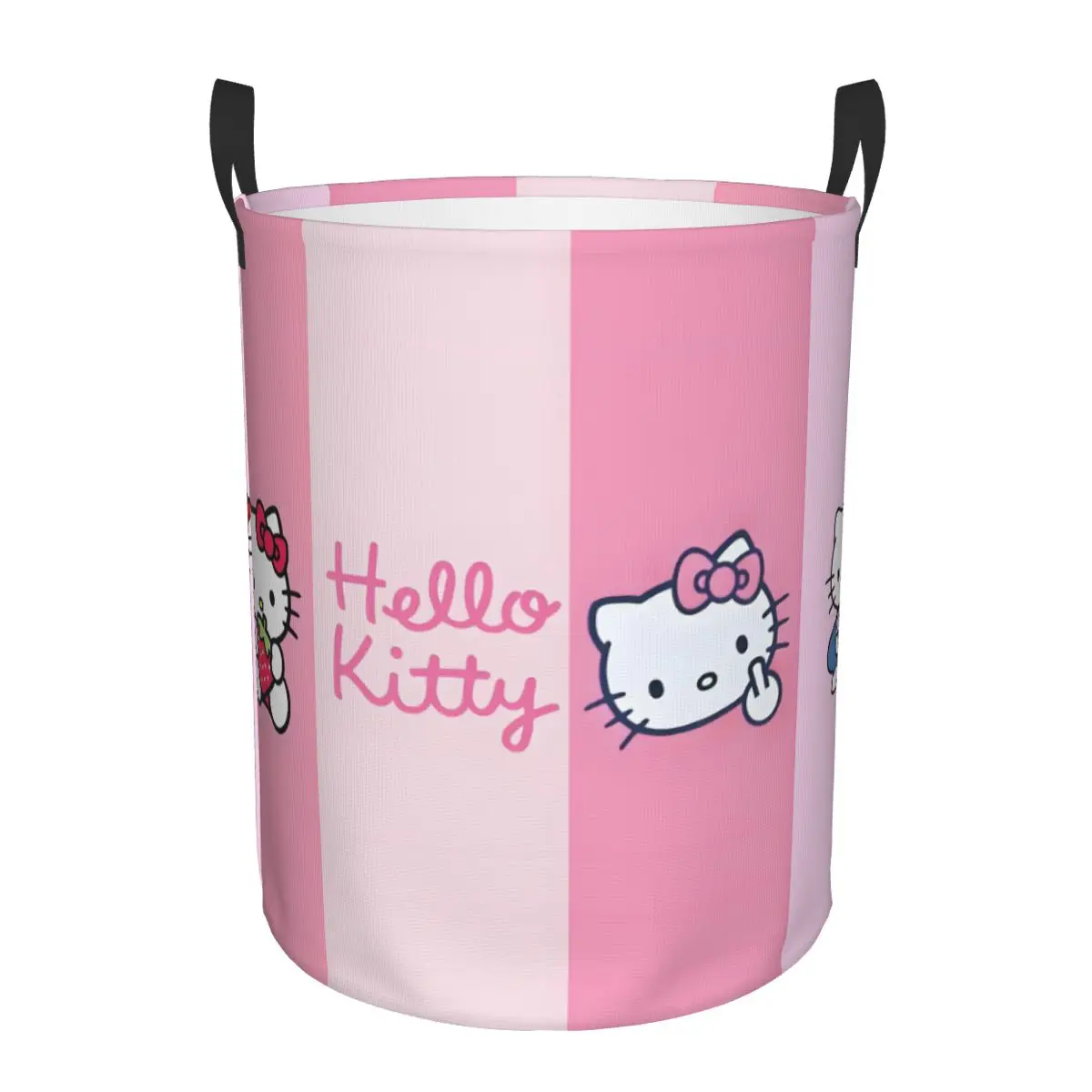 

Custom Hello Kitty Anime Cat Cartoon Collage Laundry Hamper Large Clothes Storage Basket Toy Bin Organizer for Boy Girl