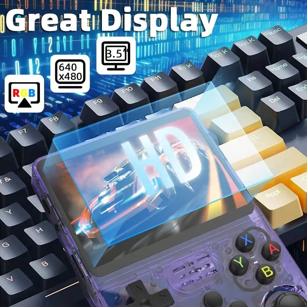 وحدة تحكم ألعاب محمولة R36S نظام لينكس 3.5 بوصة IPS شاشة 64G 20000+ ألعاب وحدة تحكم ألعاب فيديو محمولة للجيب #2