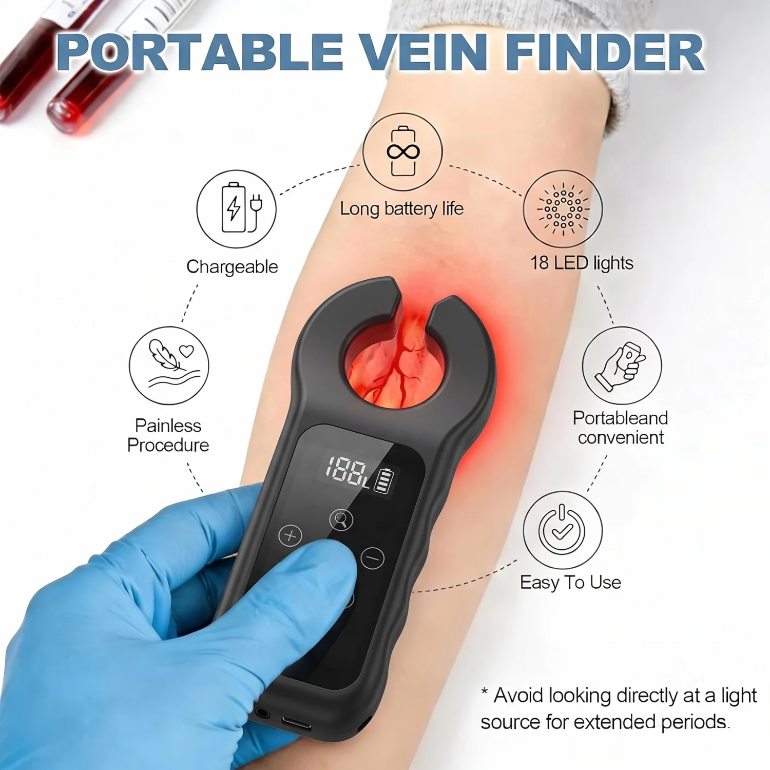 Vein Infrared Scanner Medical Vein Detector Handheld Blood Vessel Locator Machine Vein Finder Device Lamp Nurse Injection Helper view 5