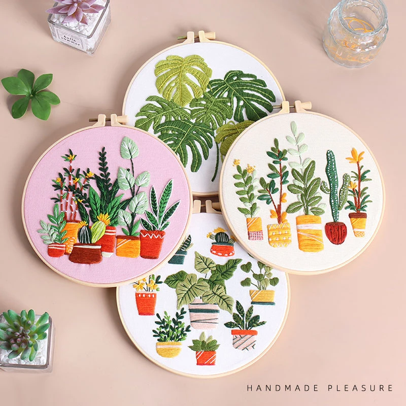 طقم تطريز بأسلوب مختلط مع تعليمات EN، خيط، قماش مختوم، إبرة لديكور الغرفة بنفسك #2