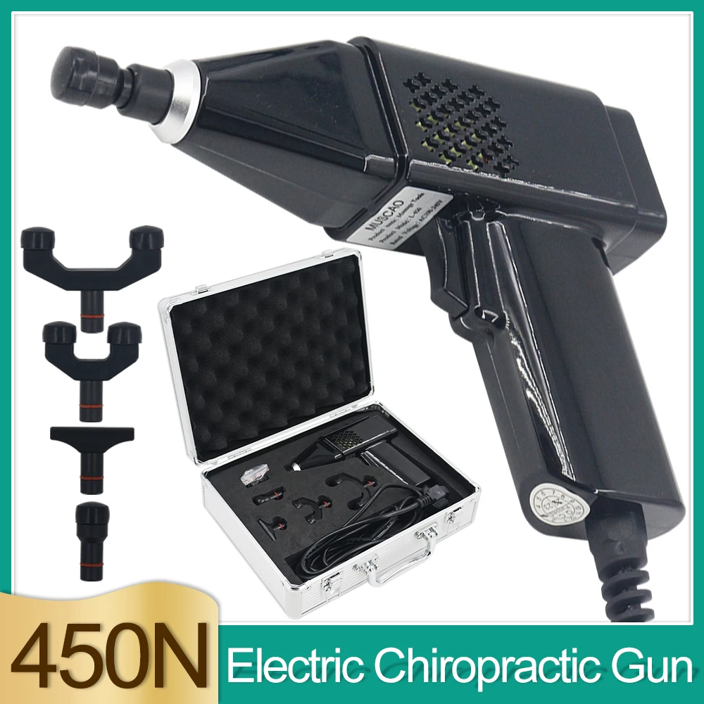 Electric Chiropractic Adjusting Tool 450N Massage Gun 3 Levels Of Strength Adjustable Impulse Adjuster Spine Correction Massager
